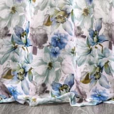 DESIGN 91 Dekoračná záclona s krúžkami - Bella modrobiele kvety, 140 x 250 cm