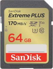 SanDisk Extreme PLUS/SDXC/64GB/170MBps/UHS-I U3/Class 10