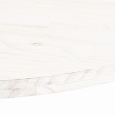 Vidaxl Stolová doska, biela 80x40x2,5 cm, borovicový masív, oválna