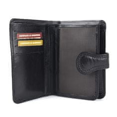 VegaLM UNISEX moderná kožená peňaženka v čiernej farbe