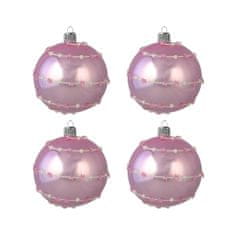 Decor By Glassor  Set vianočných ozdôb v ružovej farbe