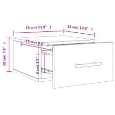 Vidaxl Nástenný nočný stolík betónovo sivý 35x35x20 cm
