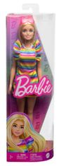 Mattel Barbie Modelka 197 - Prúžkované šaty s volánmi FBR37