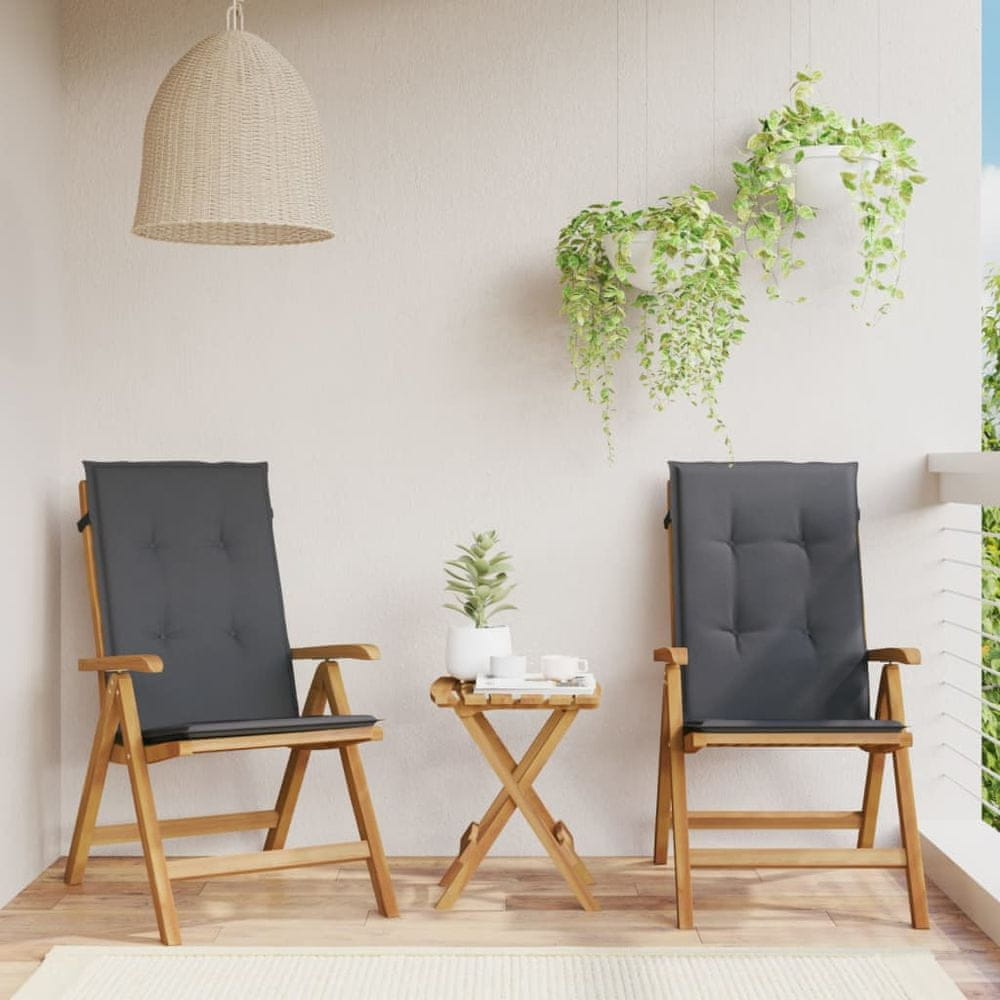 Vidaxl Sklápacie záhradné stoličky a podložky 2 ks tíkový masív