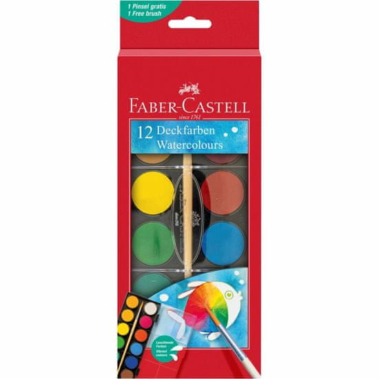 Faber-Castell Vodové farby 12 farebné, 30mm