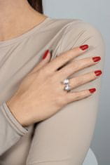 Brilio Silver Blyštivý strieborný prsteň s čírymi zirkónmi RI070W (Obvod 52 mm)