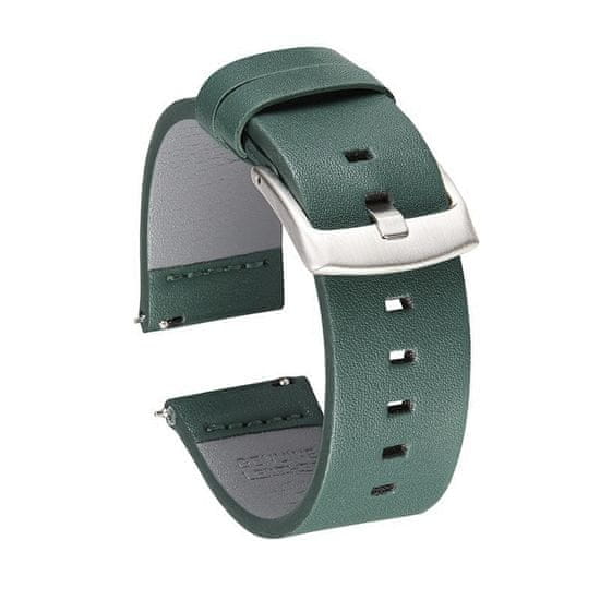 BStrap Fine Leather remienok na Samsung Galaxy Watch 3 45mm, green