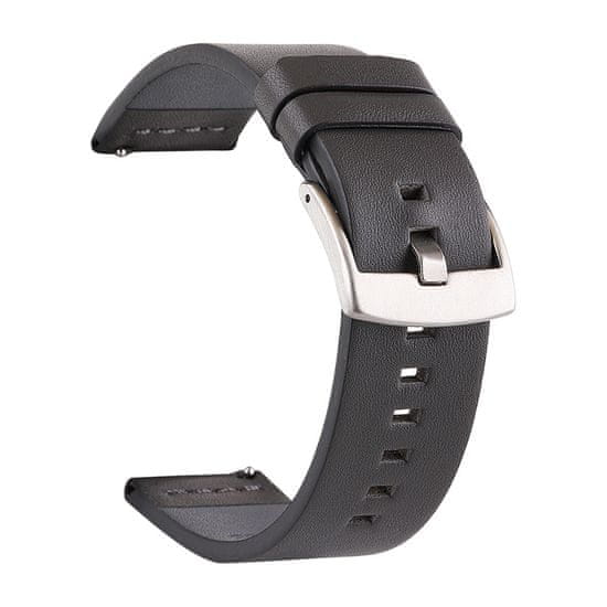 BStrap Fine Leather remienok na Huawei Watch 3 / 3 Pro, black