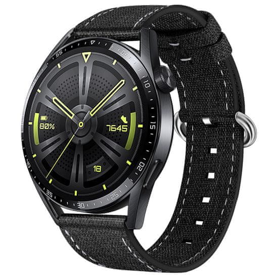 BStrap Denim remienok na Huawei Watch GT/GT2 46mm, black