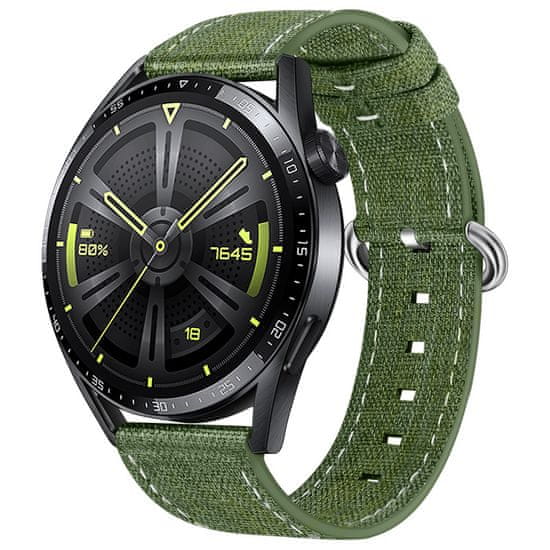 BStrap Denim remienok na Huawei Watch GT2 42mm, olive green