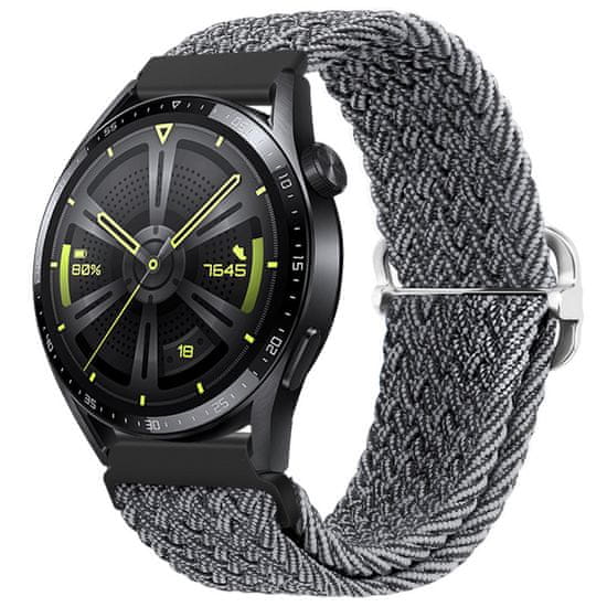 BStrap Braid Nylon remienok na Samsung Galaxy Watch 3 45mm, gray black