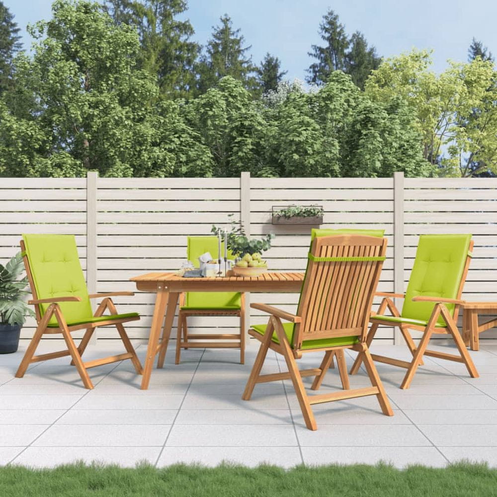 Vidaxl Sklápacie záhradné stoličky a podložky 4 ks tíkový masív