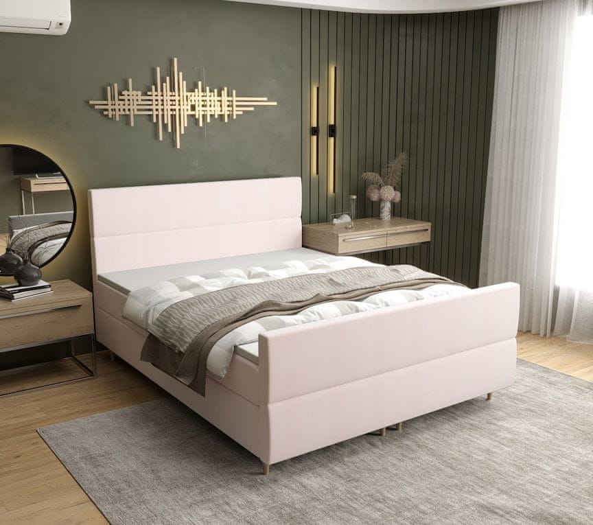 Veneti Boxspringová posteľ ANGELES PLUS COMFORT - 120x200, ružová