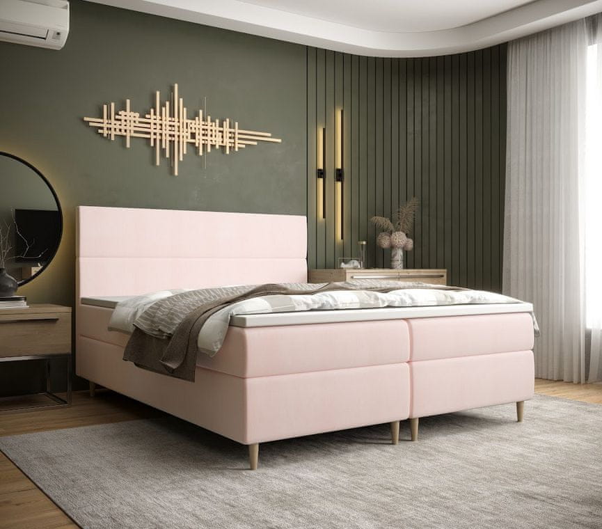 Veneti Boxspringová posteľ ANGELES COMFORT - 120x200, ružová