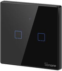Sonoff Chytrý vypínač WiFi + RF 433 T3 EU TX (2-channel) čierna