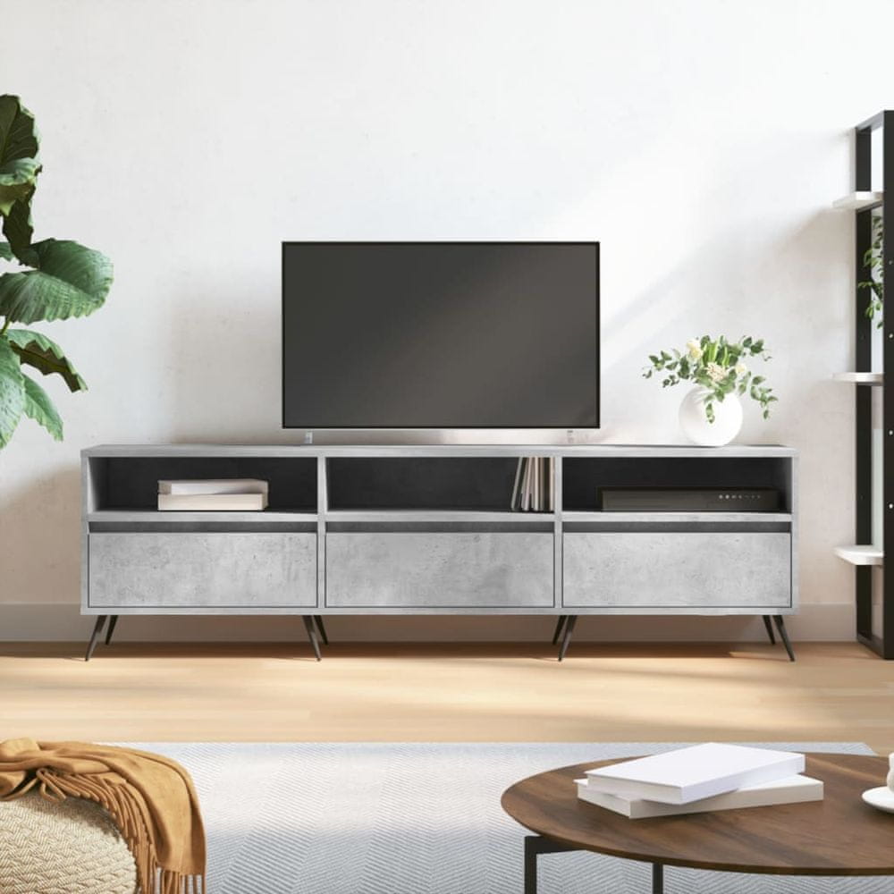 Vidaxl TV skrinka betónová sivá 150x30x44,5 cm kompozitné drevo