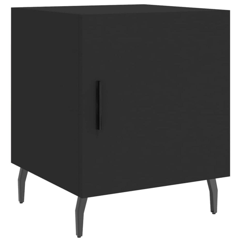 Vidaxl Nočný stolík čierny 40x40x50 cm kompozitné drevo