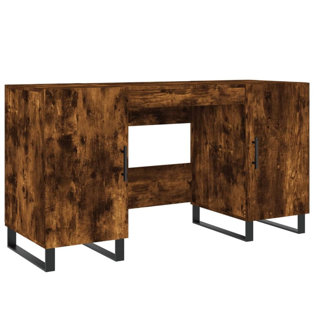 Vidaxl Stôl dymový dub 140x50x75 cm kompozitné drevo