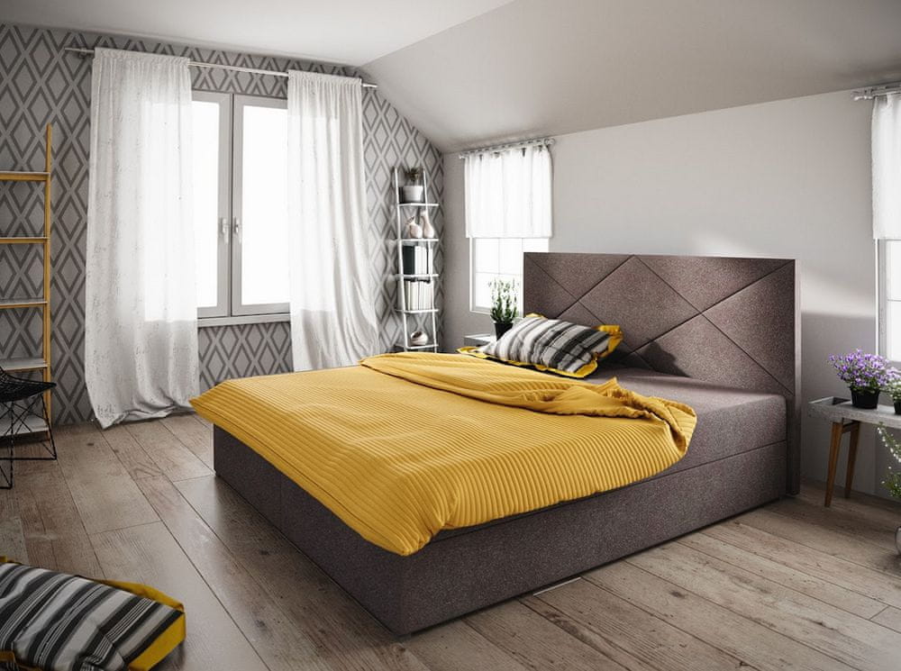 Veneti Jednolôžková posteľ s úložným priestorom STIG 4 - 120x200, hnedá