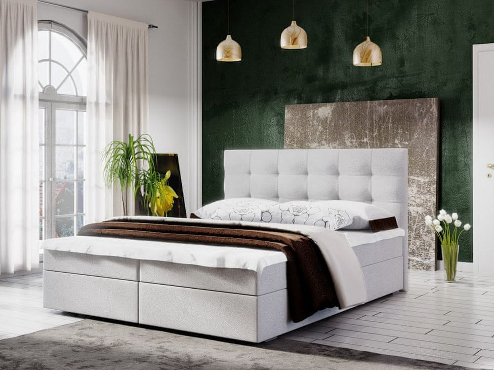 Veneti Manželská posteľ s úložným priestorom STIG COMFORT 5 - 180x200, béžová