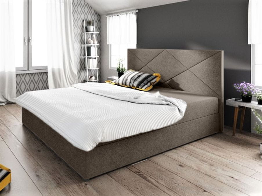 Veneti Jednolôžková posteľ s úložným priestorom STIG 4 - 120x200, svetlo hnedá
