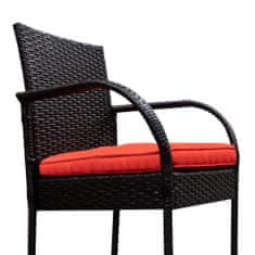Aga 2x Ratánová barová stolička s opierkami Červená