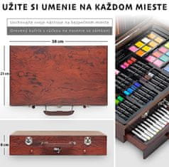 Norberg & Linden Profesionálna prémiová umelecká sada pre nováčikov a skúsených umelcov v elegantnom kufríku 144 ks