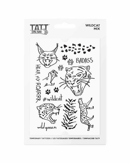 TATTon.me Vodeodolné dočasné tetovačky Divoké mačky mix