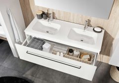 Elita Skappa Duo, nábytkové umývadlo 120,8x46x1,8 cm, biela lesklá, ELT-145875