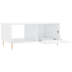 Vidaxl Konferenčný stolík lesklý biely 90x50x40 cm spracované drevo
