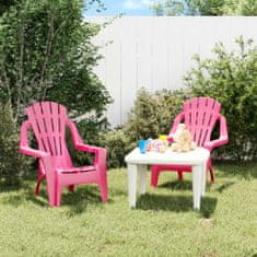 shumee Detské záhradné stoličky 2 ks ružové 37x34x44cm PP vzhľad dreva