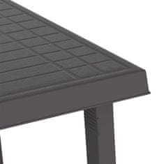Vidaxl Kempingový stôl antracit 79x56x64 cm PP drevený vzhľad