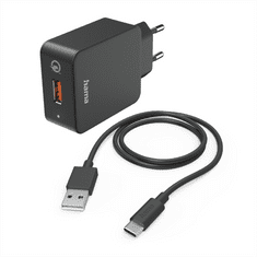 HAMA set: rýchla USB nabíjačka QC 3.0 19,5 W + kábel USB AC 1,5 m