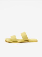 Vero Moda Žlté dámske kožené papuče VERO MODA Sun Glow 38