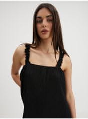 Jacqueline de Yong Čierne krátke plisované šaty na ramienka Jacqueline de Yong Lila XS