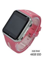 Klarion Detské ružovo-strieborné 4G smart hodinky E10-2023 48GB s bezkonkurenčnou výdržou batérie