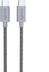 EPICO kábel USB-C - USB-C, opletený, 60W, 1.2m, šedá
