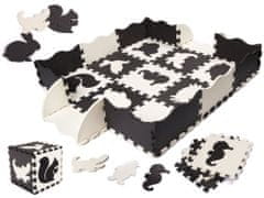 KIK KX6270 Penové puzzle podložka / ohrádka pre deti 25 kusov čierna a biela