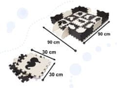 KIK KX6270 Penové puzzle podložka / ohrádka pre deti 25 kusov čierna a biela