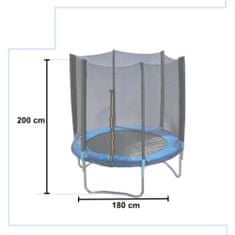 KIK Detská záhradná trampolína s ochranou sietí 180 x 200 cm modrá KX4726