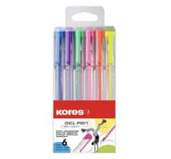 KORES K11 Pen Neon - sada 6 neónových farieb (modrá, zelená, oranžová, žltá, ružová, fialová)