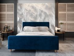 Veneti Manželská čalúnená posteľ NESSIE - 180x200, modrá