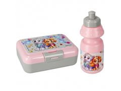 Paw Patrol Paw Patrol Šedo-ružový raňajkový set pre dievčatá, fľaša na vodu+raňajkový box 