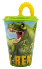 Stor Dinosaur T-Rex pohár so slamkou (430 ml)