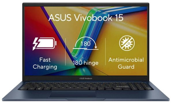 notebook Asus VivoBook 15 X1504ZA-BQ092W laptop Full HD rozlíšenie SSD M.2 PCIe NVMe tenký rámik procesor Intel Core i3 12. generácie Intel UHD Graphics integrovaná grafická karta výkon práce zábava 2023