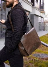 Solier Pánska mestská taška cez rameno Solier S11 vintage brown