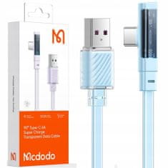 Mcdodo Kábel USB-C, hranatý, výkonný, superrýchly, Mcdodo, 100 W, 1,8 m, modrý CA-3425