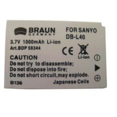 BRAUN Batéria SANYO DB-L40 (BDP-SDBL40, 1000 mAh)