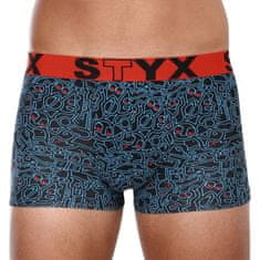 Styx Pánske boxerky art športová guma nadrozmer doodle (R1256) - veľkosť 4XL