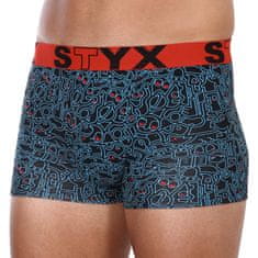 Styx Pánske boxerky art športová guma nadrozmer doodle (R1256) - veľkosť 4XL